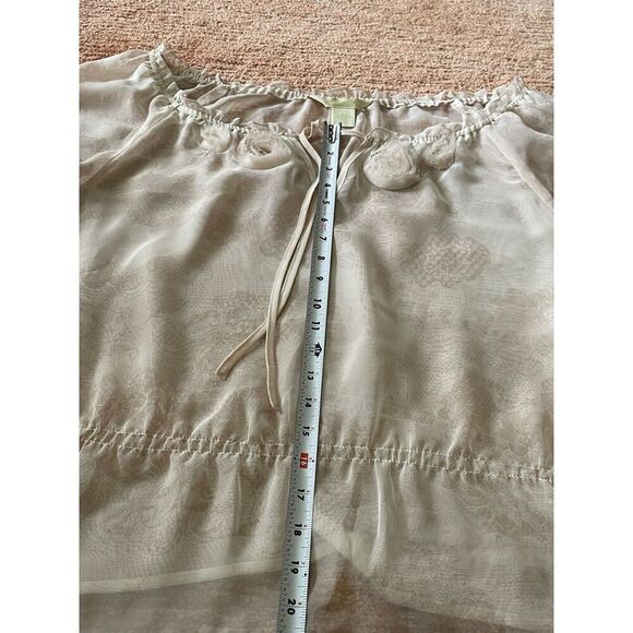 Women’s Pink Peach Chiffon 3/4 Sleeves Blouse Size L - Picture 5 of 8